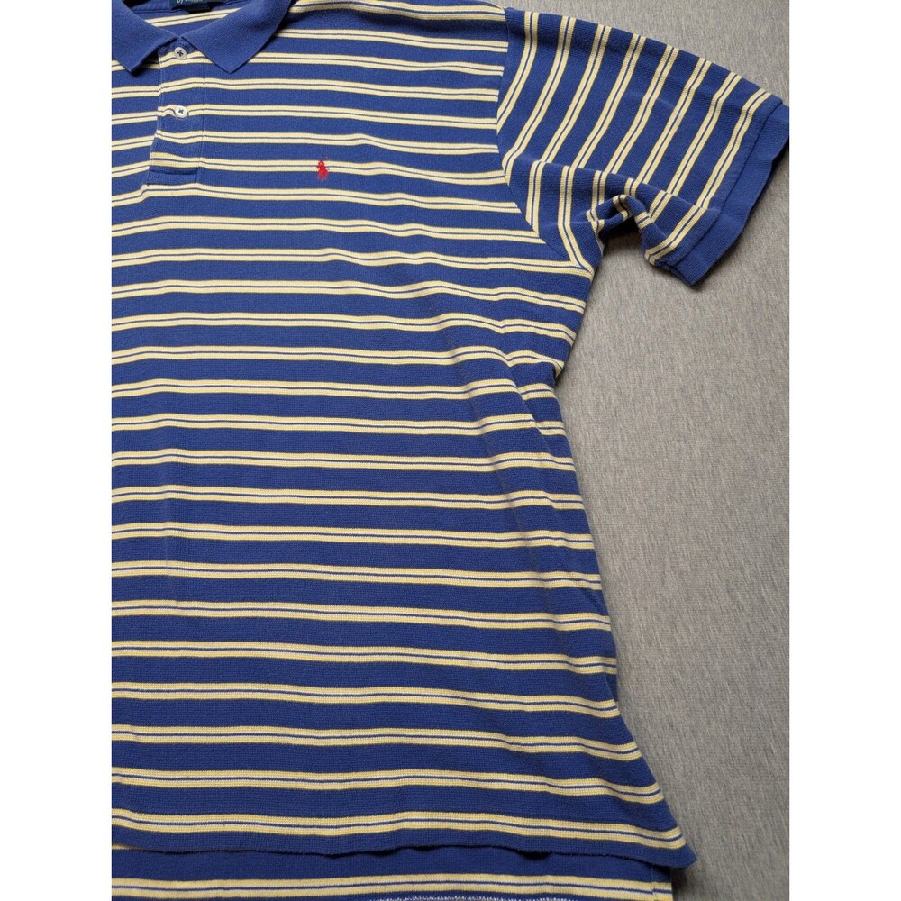 Polo Ralph Lauren Men Polo Shirt Size 3XB PIMA COTTON PERU  Blue Yellow - Picture 4 of 10